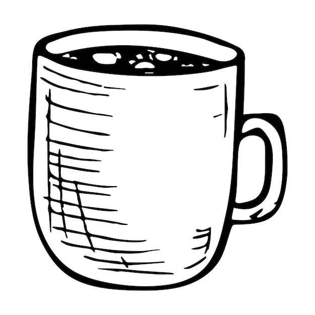 Cute cup of tea or coffee illustration Simple mug clipart Cozy home doodle