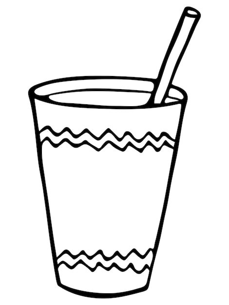 Cute cup of water juice or soda Glass illustration Simple drink clipart