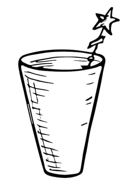 Cute cup of water juice or soda Glass illustration Simple drink clipart