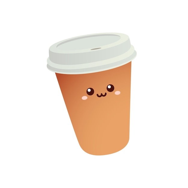 Cute cup with hot drink