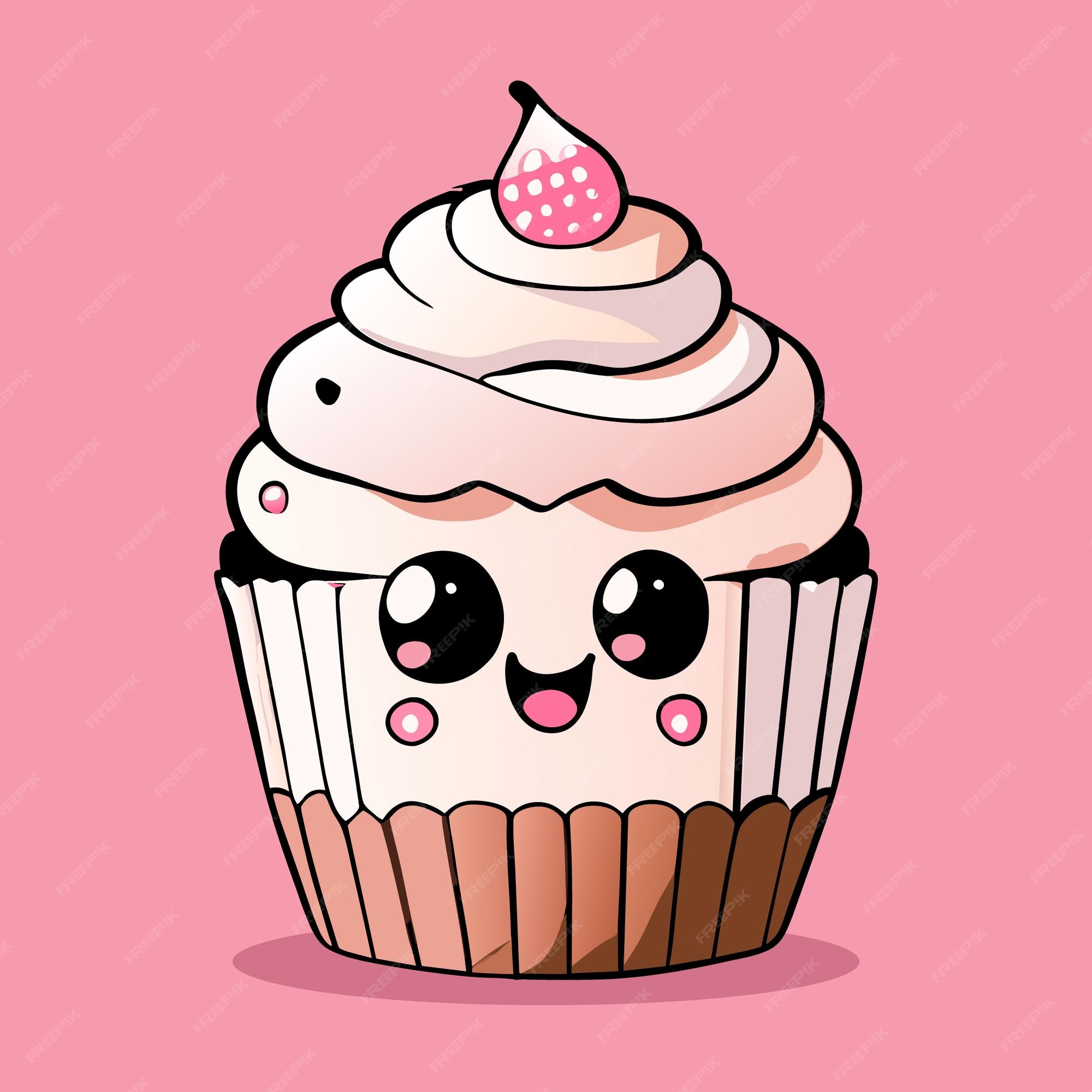 2d vector art logo of a cute anime girl hugging a large muffin