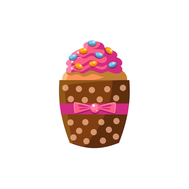 Cute cupcake with bow