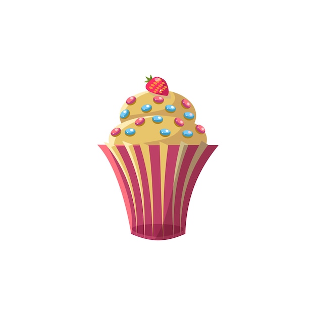 Cute Cupcake With Strawberry