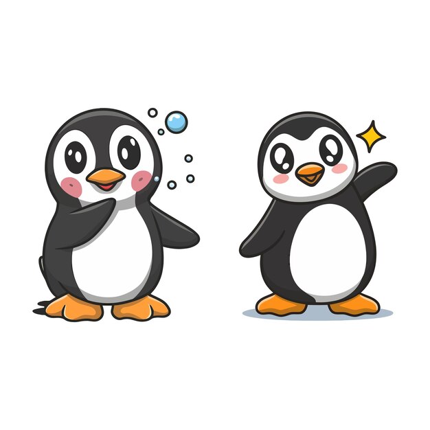 Vector cute dabbing penguin design