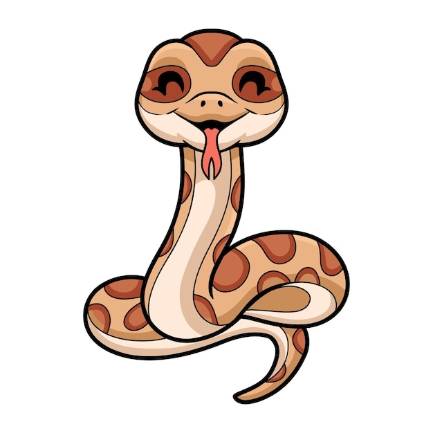 Cute daboia russelii snake cartoon