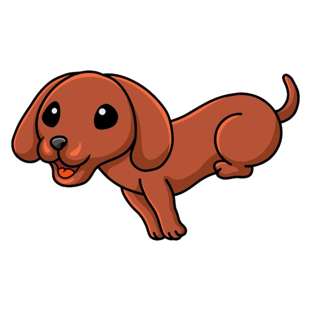 Vector cute dachshund dog cartoon running