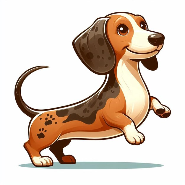 Cute Dachshund Dog Vector Cartoon illustration