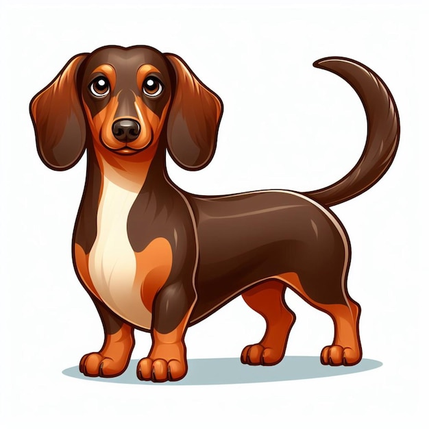 Vector cute dachshund dog vector cartoon illustration