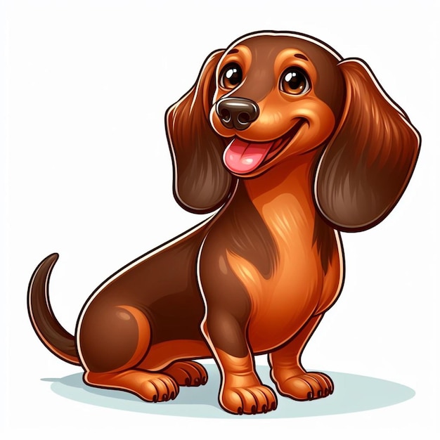 Vettore cute dachshund dogs vector illustrazione di cartoni animati