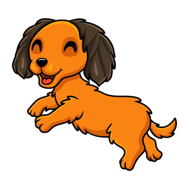 Vector cute dachund dog cartoon posing