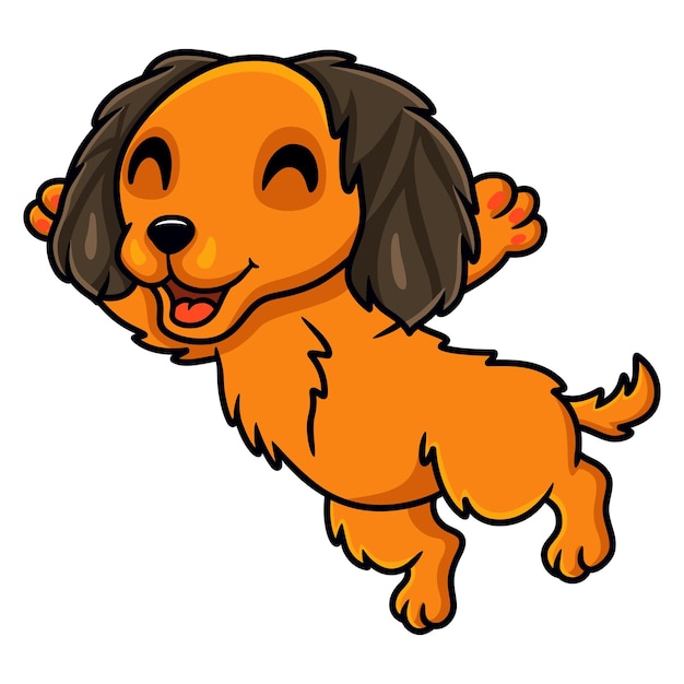 Vector cute dachund dog cartoon posing