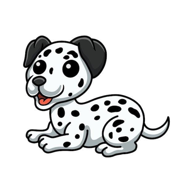 Simpatico cartone animato cane dalmata seduto