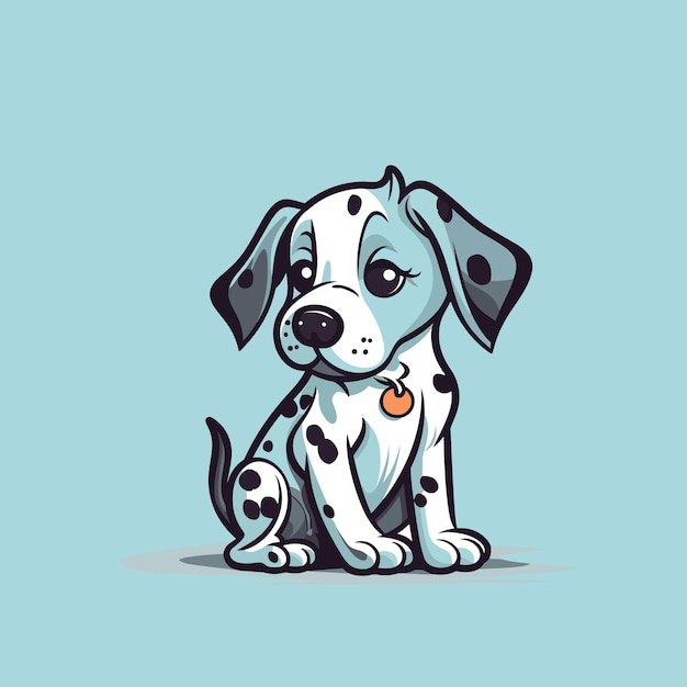 Cute dalmatian dog cartoon sitting