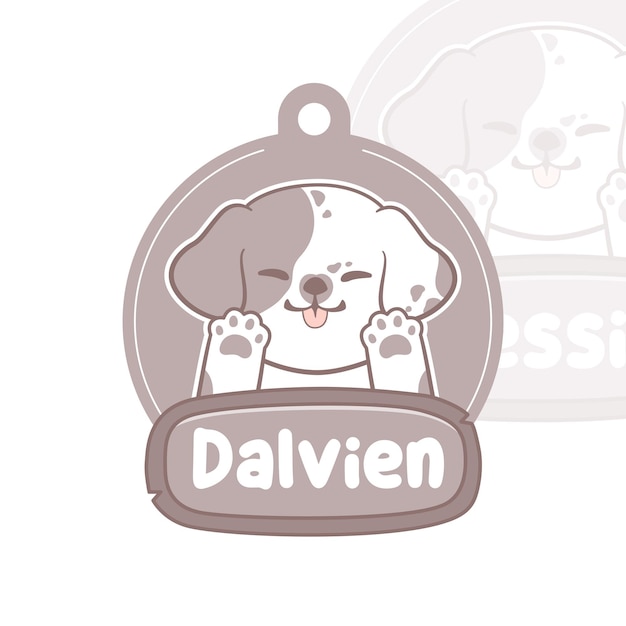 Cute Dalmatian Dog Name Tag Labels for pet necklace