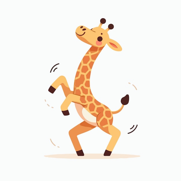 Cute dancing giraffe cartoon character mascot