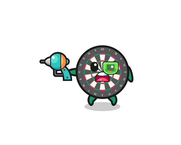 未来の銃を持ったかわいいダーツボード