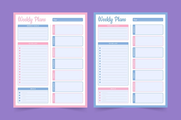 Cute day weekly planner stampabile planner logbook journal tracker kdp interior design template