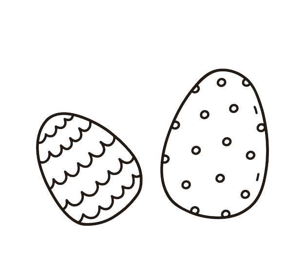흰색 배경에 고립 된 귀여운 장식 된 부활절 달걀 휴가 디자인에 적합