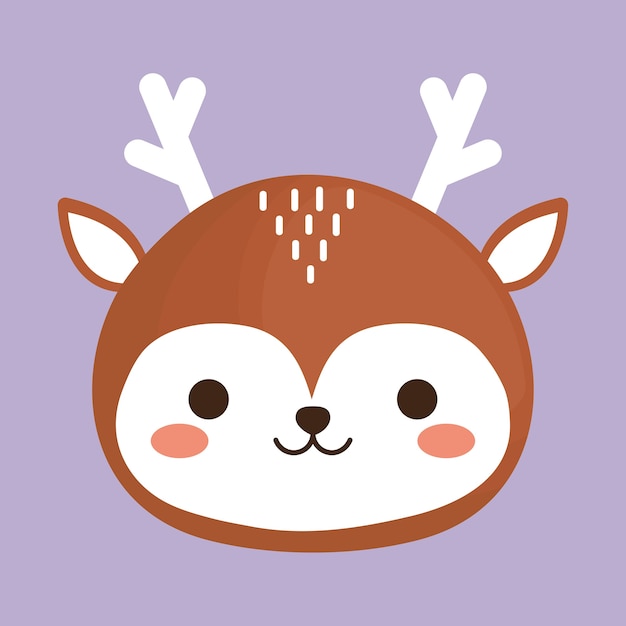 Vector cute deer animal icon