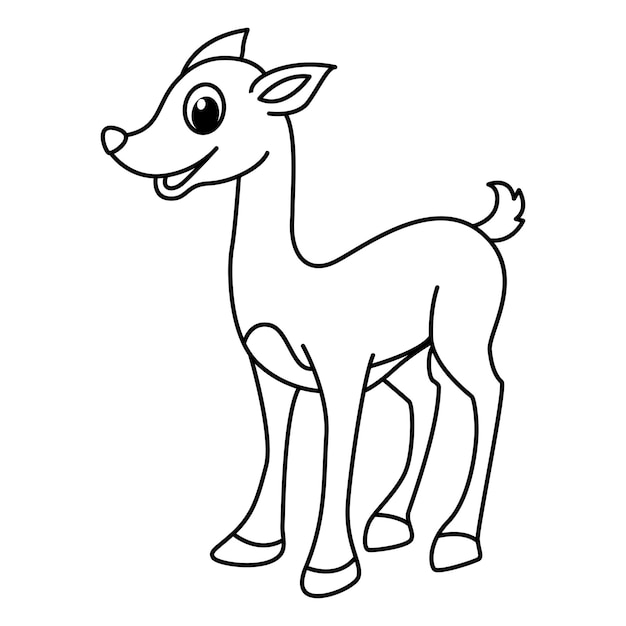 Cute deer cartoon characters vector illustration For kids coloring book