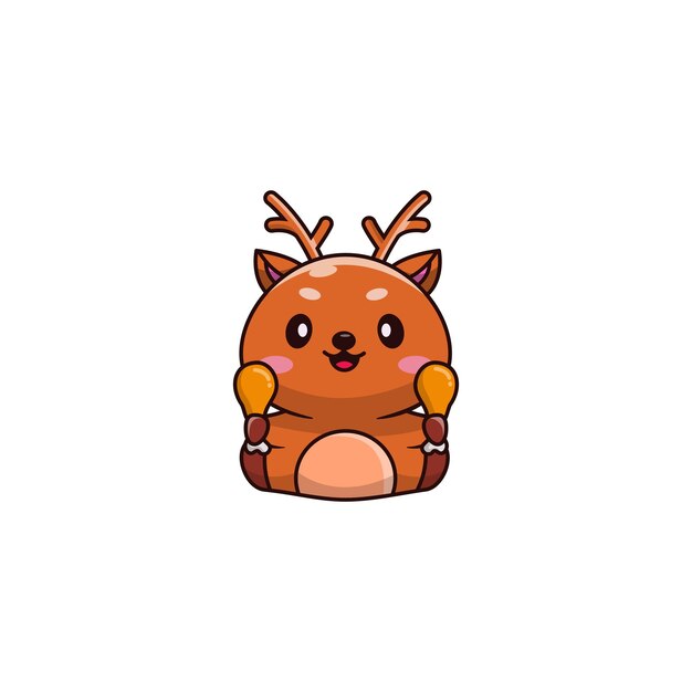 Cute deer cartoon vector character mascot