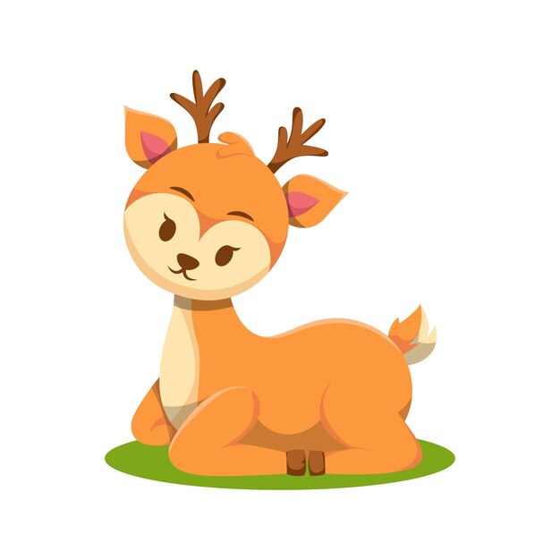 Cute deer cartoon vector illustration