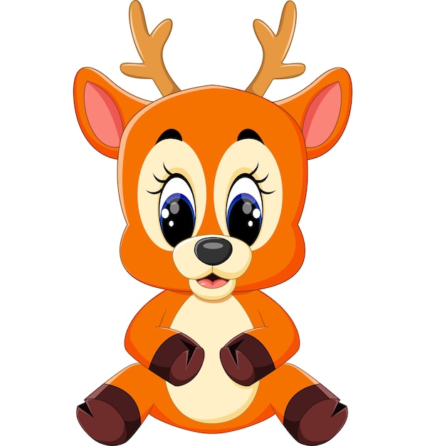 Vector cute deer cartoon