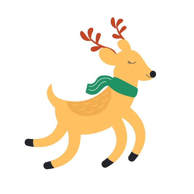 Cute deer character, illustration for children in cartoon style. Vector illustration.