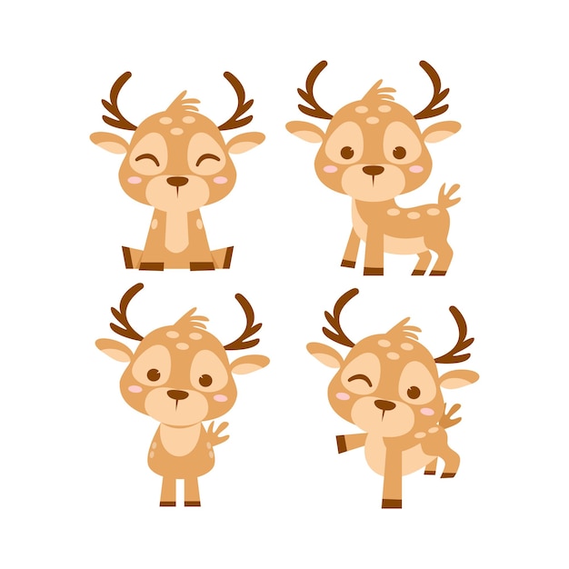 The cute deer characters set