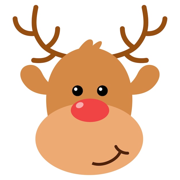 Cute deer face. Christmas deer.