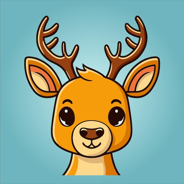 cute deer face Illustrator drawing