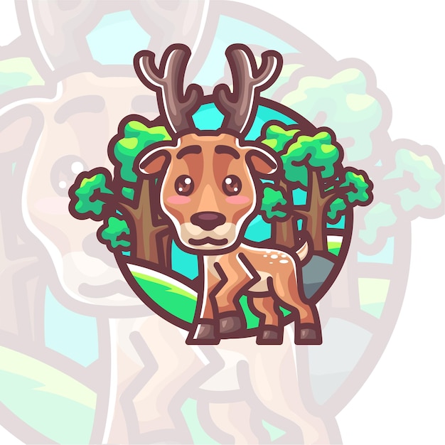 Cute deer illustration cartoon