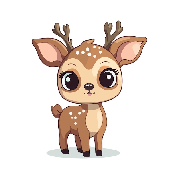 Vector cute deer illustration kawaii