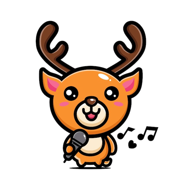 a cute deer is singing