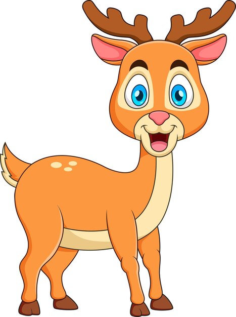 Cute deer mascot cartoon smiling