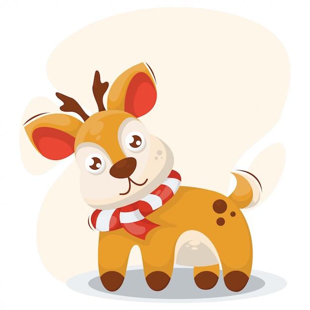 Cute deer mascot cartoon