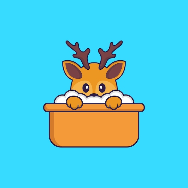 Vector cute deer mascot character. animal cartoon concept isolated.