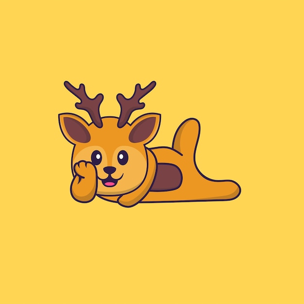 Cute deer mascot character. Animal cartoon concept isolated.