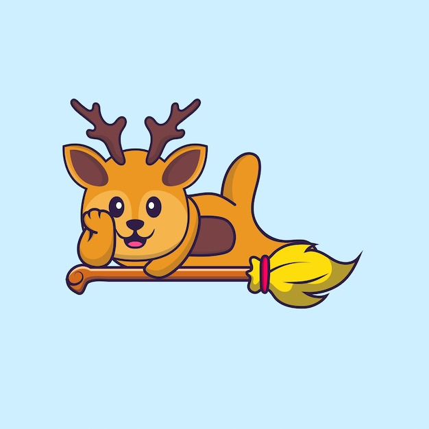 Vector cute deer mascot character. animal cartoon concept isolated.