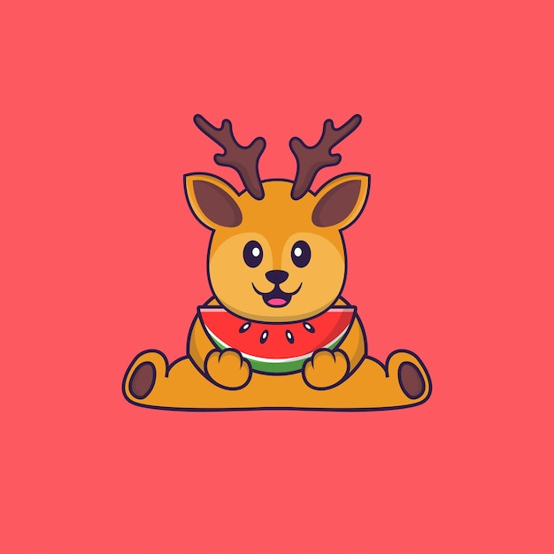 Cute deer mascot character. Animal cartoon concept isolated.