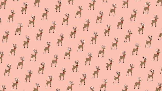 Cute deer pattern in flat design.