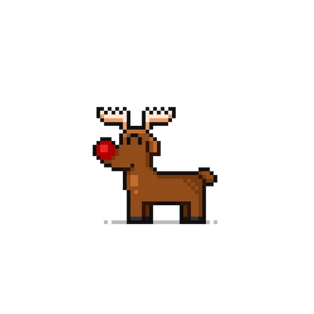 Cute deer in pixel art style