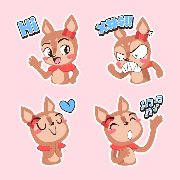 Vector cute deer vector set deer illustration