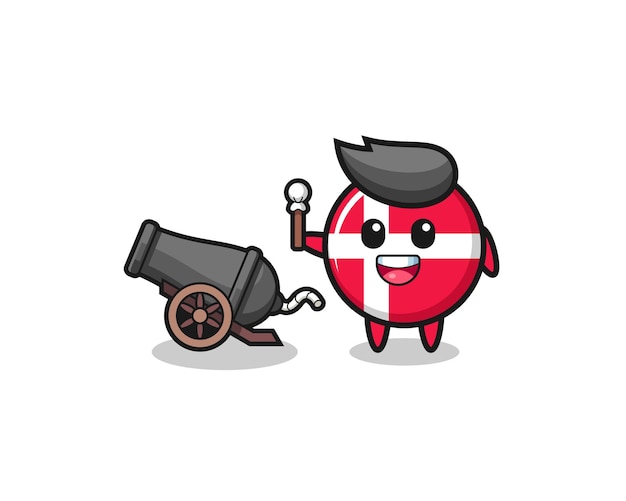 Cute denmark flag shoot using cannon , cute design