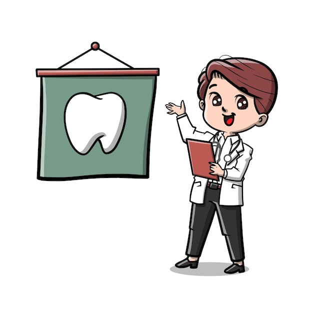 Cute dentist cartoon