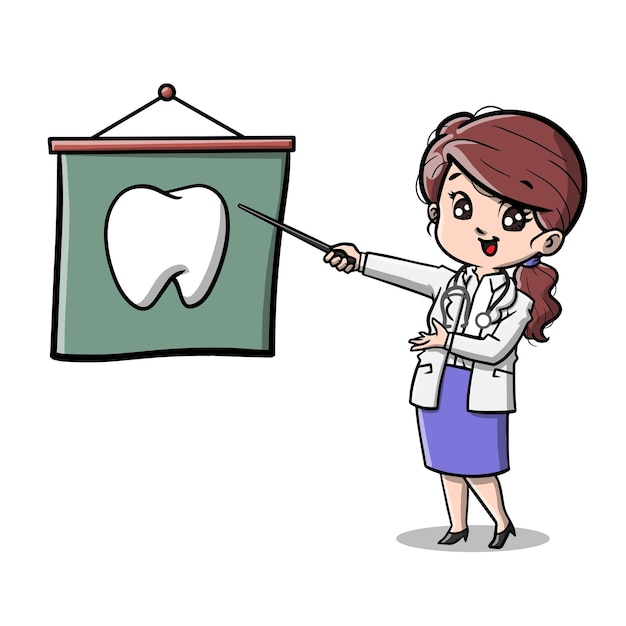 Vector cute dentist cartoon