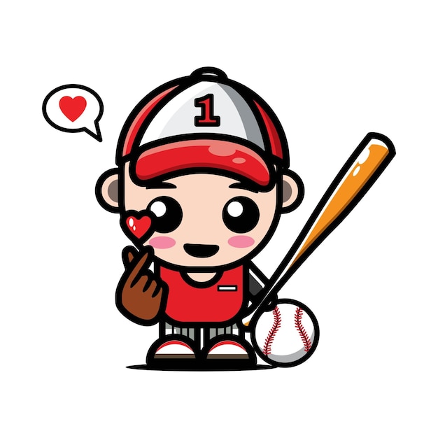 cute design character baseball player