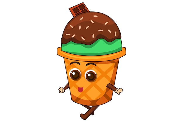 Cute Dessert Character Design Illustration