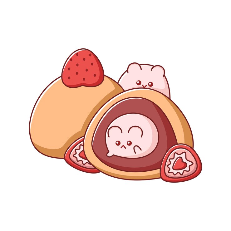 Vector cute dessert character design illustration