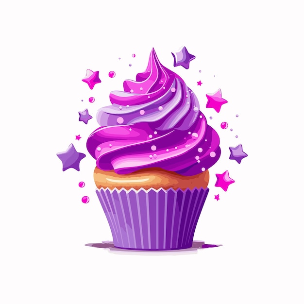 Vector cute dessert cupcake vector